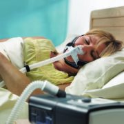 Woman with CPAP