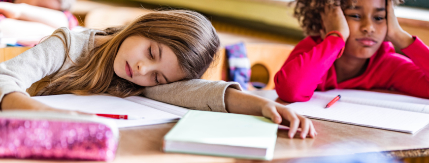 Kids sleeping at school