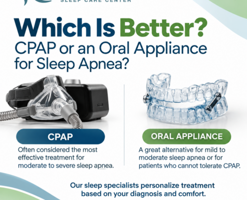 CPAP vs. Oral Appliance Therapy for obstructive sleep apnea treatment at Comprehensive Sleep Care Center